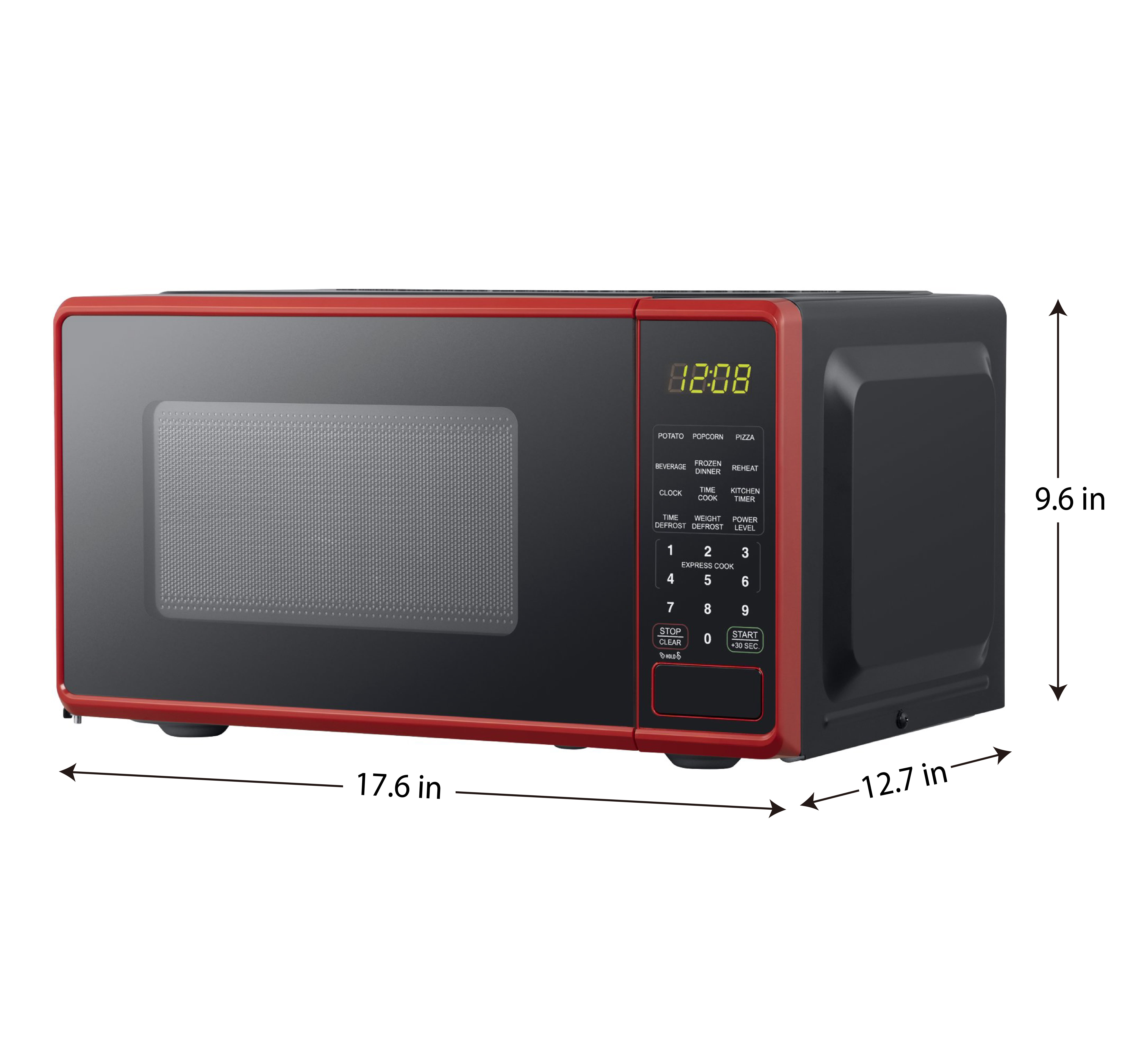 Mainstays 0.7 Cu ft Compact Countertop Microwave Oven, Red - 2