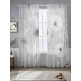 thumbnail image 2 of White Green Dandelion Sheer Curtains 96 Inch Length 2 Panels Set, Grey Floral Leaves Voile Window Treatment Semi Sheer Long Curtains Drapes for Bedroom/Living Room/Kitchen 52"x96"x2, 2 of 7