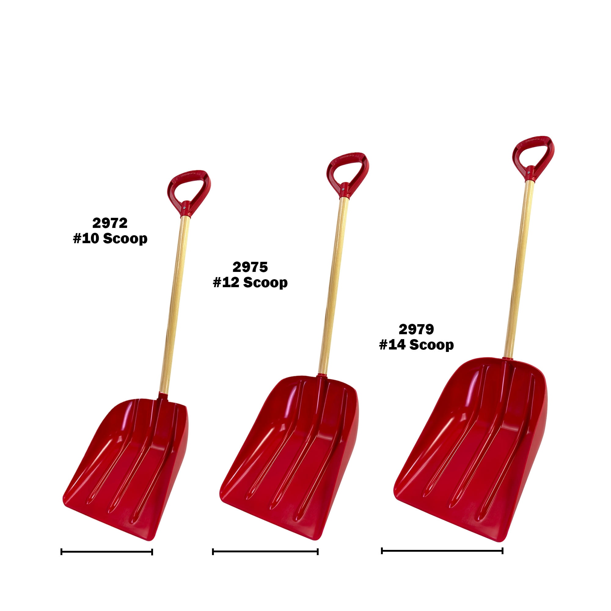 EMSCO Group Bigfoot Poly Super Snow Scoop - Extra Deep Shovel - Red
