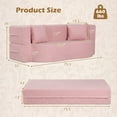 thumbnail image 3 of Gymax 75.5'' Folding Sofa Bed w/2 Comfortable Pillows No Assembly Needed for Guest Room Pink, 3 of 10