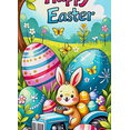 thumbnail image 4 of Colorful Easter Themed Banner with Bunny Tractor Eggs Flowers and Butterflies Easter Decoration Background Party Supplies Photography Props Easter Party Decorations, 4 of 7