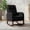 Walnut legs | corduroy | black, variant on Nursery Glider Rocking Chair with Footrest, High-Back Upholstered Nursing Rocker – Side Pocket & Solid Wood Base for Bedroom or Living Room