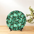 thumbnail image 6 of Cauagu Sea Turtle Print Bone China Decorative Plate, Wall Mount Plate Holiday Decor Decorative Ceramic Plates with Stand Elegant Household Plates Decorative-8in, 6 of 6