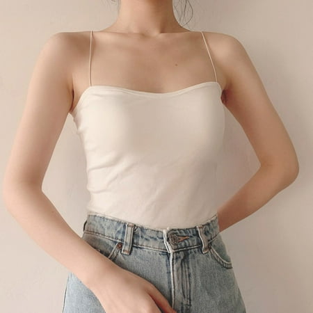 

Clearance!Women s Camisoles Crop Top Bandeau Top Trim Tank Top Knit Bottoming Vests Camisoles Crop Top