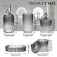 thumbnail image 6 of Bathroom Soap Dispenser Set, 5-Piece Glass Bathroom Accessories, Modern Bathroom Decor, Bathroom Glass Accessories Set, Gradient Dark Gray, 6 of 7