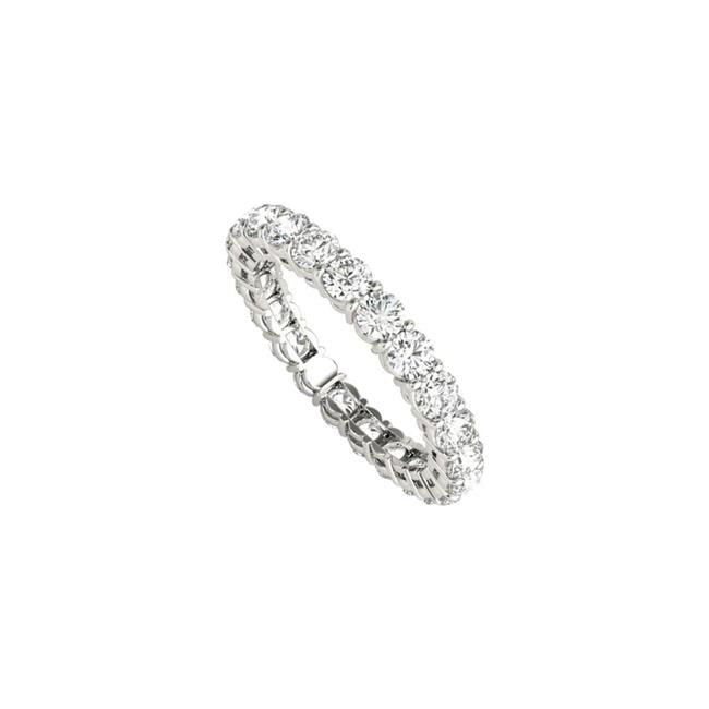 LuckyWeng 14K White Gold 2pcs Wedding Eternity Ring Sets Cubic Zirconia Diamond Engagement Size 6 7 8 9 