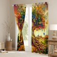 thumbnail image 3 of Homewish Colorful Nature Tree Blackout Curtains,Romantic Butterflies Floral Curtains Pack of 2 (42x84 Each),Yellow Green, 3 of 6
