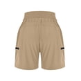 thumbnail image 4 of Shorts for Women Trendy,Women's Hiking Cargo Shorts Zipper Pockets Soft High Waisted Quick Dry Long Shorts for Women Golf Athletic Summer, 4 of 8