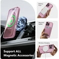 thumbnail image 3 of UTAH-Magnetic Compatible avec iPhone 16 Pro, Étui Améliorée [Protection Complète de la Caméra] [Compatible avec MagSafe] Étui de Protection Translucide Mate pour Femmes et Filles, Cassis, 3 of 4