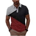thumbnail image 2 of Ceisia Men's Summer Casual Diagonal Color Block Mesh Short Sleeve Lapel Shirt Multicolor XXXXL Gifts, 2 of 7