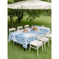 thumbnail image 4 of Outdoor Tablecloth with Umbrella Hole for Patio/Picnic/Party/Camping, Blue Palm Leaves Waterproof Table Cloth Rectangle Table Cover Washable, Summer Botanical Tropical Plants (52"x 70"), 4 of 9