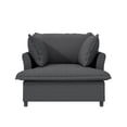 thumbnail image 5 of 37" Oversized Single Seat Sofa Module for Modular Sectional Sofa, Wide Seat Chenille Armchair with Pillows, Modern Upholstered Comfy Single Couch Lounge for Living Room, Apartment, Bedroom, 2 Colors, 5 of 8