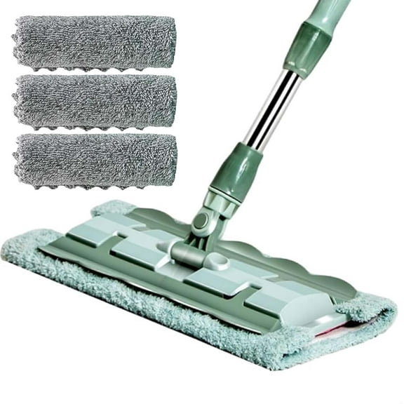 Queensfinders Mop, Flat Mop With Stainless Steel Handle With Reusable Washable Mops Cloths,Home Floor Cleaning