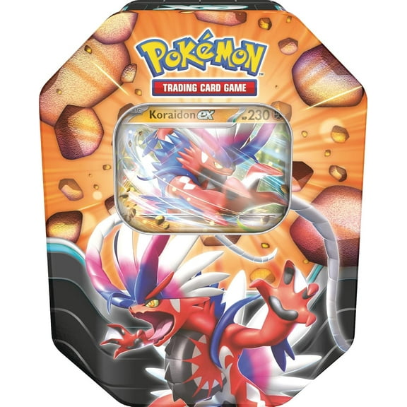 Pokemon Sword & Shield Slashing Legends Koraidon ex Tin Set (4 Booster Packs & Promo Card)