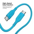 thumbnail image 4 of Powertek 6ft USB-C to USB-C Cable, Blue, Neon Silicone, Fast Charging, Durable Charging Cord with Smooth Data Transfer, 4 of 6
