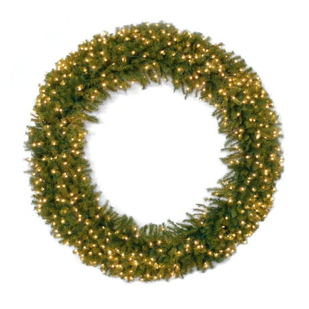 National Tree 48" Norwood Fir Wreath with 200 Clear Lights