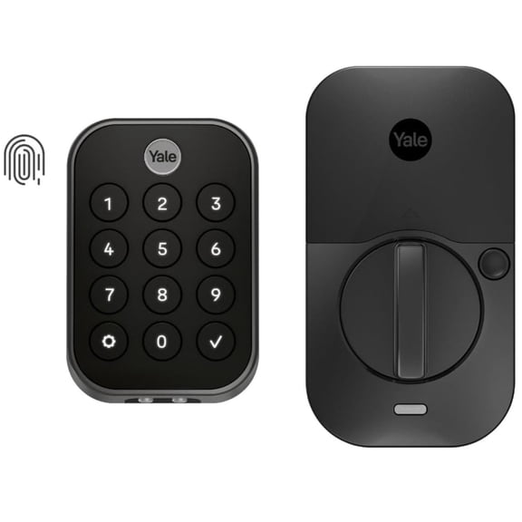 Yale Assure Lock 2 Touch Deadbolt, Black Suede Key-Free Smart Entry Door Lock with Bluetooth Connected Keypad and Fingerprint Scanner for Code Entry (No Wi-Fi), YRD430-F-BLE-BSP