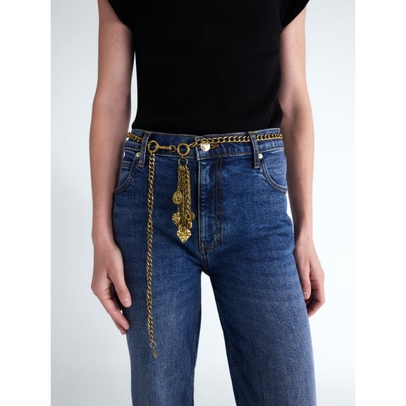 Scoop Women's Gold Tone Chain Belt, Sizes S-M