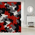 thumbnail image 2 of Manfei Abstract Camouflage Shower Curtain 72Wx72L, Vintage Camo Shower Curtain 72Wx72L, Crimson Red, 2 of 5