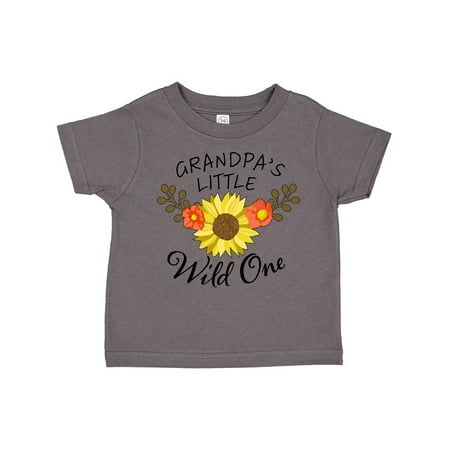 

Inktastic Grandpa s Little Wild 1 with Beautiful Sunflower Gift Toddler Boy or Toddler Girl T-Shirt