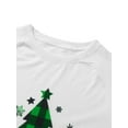 thumbnail image 4 of EYIIYE Family Matching Christmas Pajamas, Long Sleeve Christmas Tree & Letter Print Tops Green Plaid Pants Sleepwear Outfits, 4 of 8