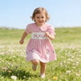 thumbnail image 5 of DHFJKG Girls Easter Dress Peter Pan Collar Cute Bunny Embroidery Casual Puff Short Sleeve Mini Dress For Baby Toddler 6M-4Y Stylish Dresses, 5 of 7