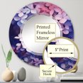 thumbnail image 3 of Designart "Pink Blue Lilac Blossoms Fragrant Blossom Melody" Floral Round Wall Mirror - Traditional Oval Printed Decorative Oversized Mirror - Multiple Color Options, 3 of 4