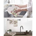 thumbnail image 5 of Spring Floral Kitchen Dish Towels for Drying Dishes Set of 3, Watercolor Easter Eggs Wreath Plants Beige Waffle Weave Microfiber Hand Tea Bathroom Towels Quick Dry & Absorbent Towel 12x12, 5 of 7