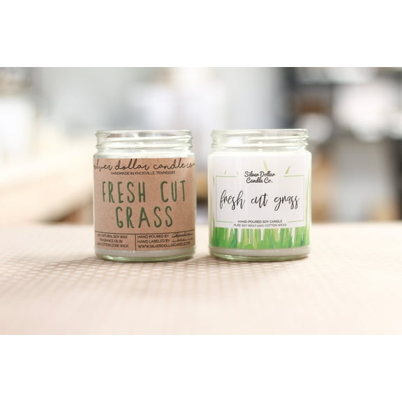 Fresh Cut Grass Scented Candle - 9oz 100% All-Natural Handmade Soy Wax Candle