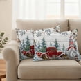 thumbnail image 2 of Red Gnomes Christmas Outdoor Waterproof Pillow Covers, Xmas Tree Snowflake Pine Cones Wooden Decorative Rectangle Throw Pillowcase Sofa Cushion Sham for Patio/Couch/Chair, 20"x12" 2 Pack, 2 of 8