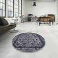 thumbnail image 4 of Ahgly Company Machine Washable Indoor Rectangle Industrial Modern Dark Slate Blue Area Rugs, 8' x 12', 4 of 7
