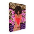 thumbnail image 3 of Stupell Industries Leopard Floral Pattern Bold Pink Flowers Femal Portrait Graphic Art Gallery-Wrapped Canvas Print Wall Art, 36x48, by Lynnda Rakos, 3 of 7