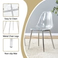 thumbnail image 6 of ExtraLco 5 Piece Dining Table Set for 4, White Faux Marble Table with 4 Clear Chairs and Silver Legs, 6 of 13