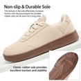 thumbnail image 4 of Ecetana Sneakers for Women Suede Low-Top Shoes Casual Lace-Up Walking Shoes with Non-Slip, 4 of 7