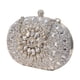 thumbnail image 5 of Bolso de mano de noche para mujer, cartera elegante con bolsillo y cuentas de diamantes de imitación. plata, 5 of 9