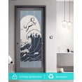 thumbnail image 5 of Window Privacy Film Blue Dog Stained Glass Window Film Decorative Sun Block Window Cover Waves Abstract Art Dynamic Modern Window Clings Static Adhesive Sticker for Bathroom 17.7"x39.3", 5 of 7