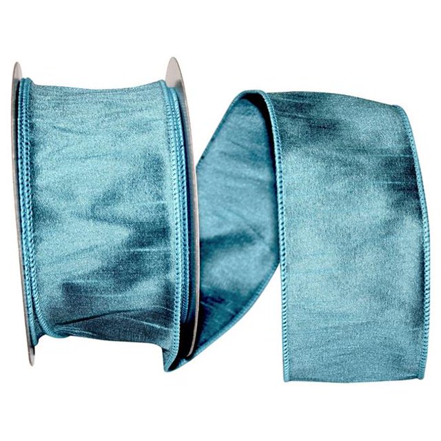 Reliant Ribbon 92975W-913-40H 20.5 in. 20 Yards Dupioni Supreme Wired Edge Ribbon, Turquoise