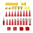 thumbnail image 1 of Clearance! Wiueurtly Drill Bit Set Integrated Rubber Nozzle Tool Kit 2025 New Various Sizes Cartridge Tips Transparent Silicone Covers Silicone Pointed Cartridge Tips One Size Multi-Color, 1 of 8