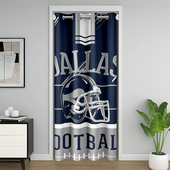 Erosebridal American Football Door Curtain For Doorways 59x80, Soccer Sports Door Curtain Hanging Decoration, Navy Grey