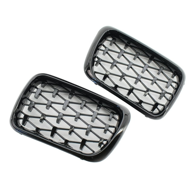 2 Pcs grill avant pour e36 1997 1998 1999 Noir Brillant