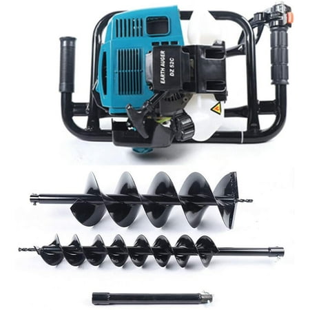 

OUKANING 52CC Post Hole Digger Gas Powered Earth Auger Borer & 2 Drill Bits