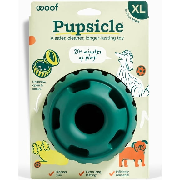 Woof The Pupsicle Treat Dispensing Dog Toy, Forest Green, X-Large