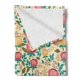 thumbnail image 2 of Floral Soft Flannel Fleece Blanket, Spring Ornamental Flower Blossoms in Warm Tones with Small Buds and Leaves, Cozy Plush for Indoor and Outdoor Use, 60" x 80", Ivory and Multicolor, by Ambesonne, 2 of 5