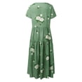thumbnail image 4 of WILLBEST et Femmes Femmes Décontracté Ample Bohème Robe Florale avec Poches Manches Courtes Longue Maxi Été Plage S Robe, 4 of 4