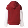 thumbnail image 6 of LYXSSBYX Womens Long Sleeve Dress Hot Sale Clearance Women's Contrast Patchwork Hooded Long Sleeve Casual Jacket, 6 of 9