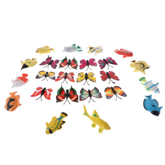 Figuras de animales de juguete Sunnimix 24 PEQUELO PLÁSTICO PESCADO MODELO de PROFESIONES