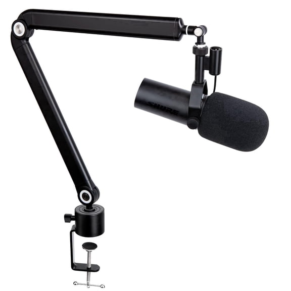 YOUSHARES Mic Stand Boom Arm - Microphone Arm Compatible with HyperX QuadCast, 360° Rotation Microphone Stand, Weighted Metal Mic Boom Arm for HyperX QuadCast,Blue Yeti,Shure MV7,Rode and Most Gaming