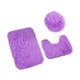 thumbnail image 1 of Bewildely Alfombrilla de baño contorneada en forma de U, cómoda y de apoyo para tapa de baño, alfombrilla de baño suave blanca, 3 piezas Juegos de accesorios de baño Violeta, 1 of 6