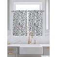 thumbnail image 2 of Tier Curtains 45 Inches Long, Boho Leaf Window Treatment Curtain Drapes, Teal Green Spring Farmhouse Pastoral Tribal Small Curtain Drapes for Bathroom Laundry Room, 27.5"x45", 2 Panels, 2 of 7