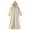Beige, variant on LIJCC Girls' Muslim Modest Hooded Maxi Gown - 3/4 Sleeve Embroidered Accent Dress with Trim Details, Comfortable Fabric for Religious Gatherings & Daily Wear